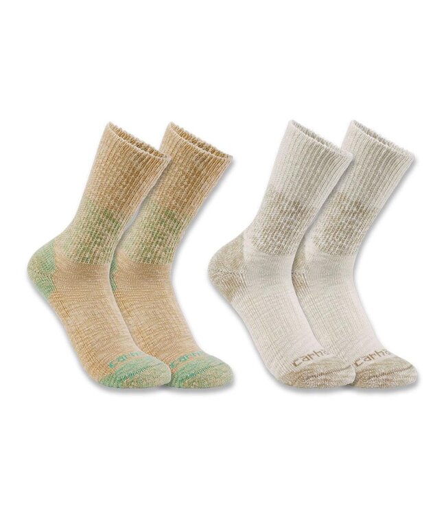 Carhartt Women's Midweight Cotton Blend Crew Sock 2-Pack SC3252W