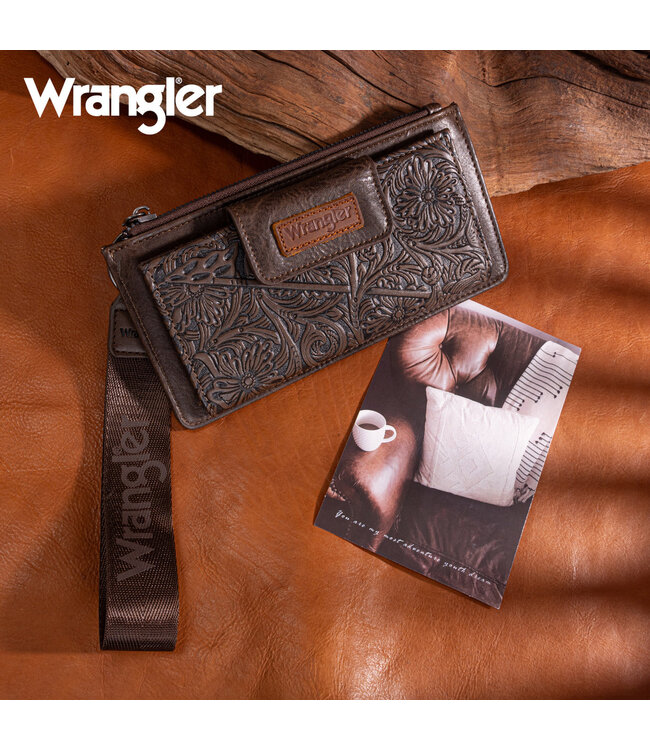 Wrangler Floral Tooled Card Wallet/Wristlet WG315-W013