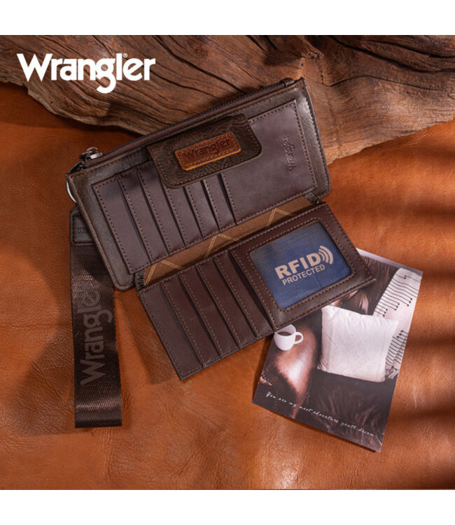 Wrangler Floral Tooled Card Wallet/Wristlet WG315-W013