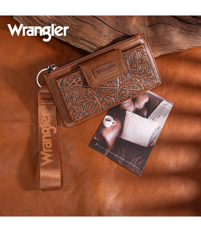 Wrangler Floral Tooled Card Wallet/Wristlet WG315-W013