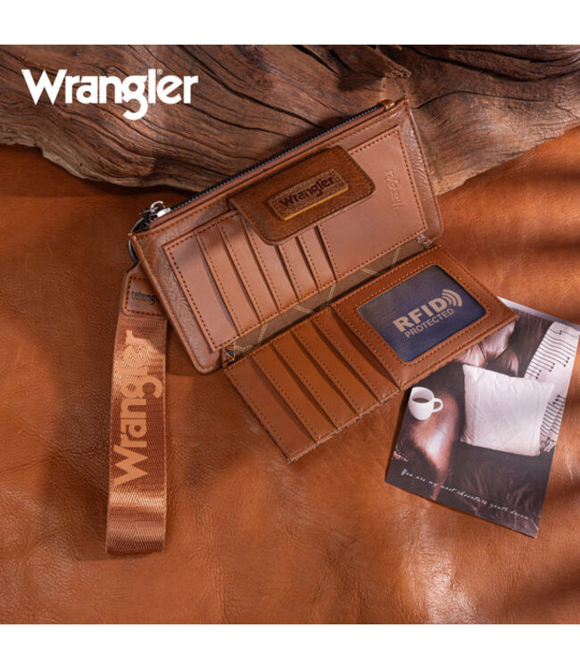 Wrangler Floral Tooled Card Wallet/Wristlet WG315-W013