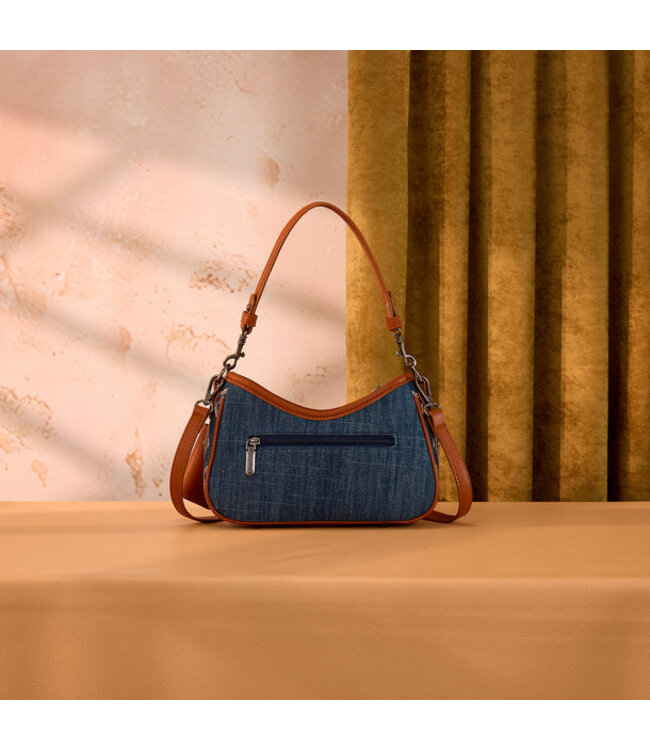 Wrangler Aztec Studded Denim Shoulder Bag With Mini Pouch WG435-8182