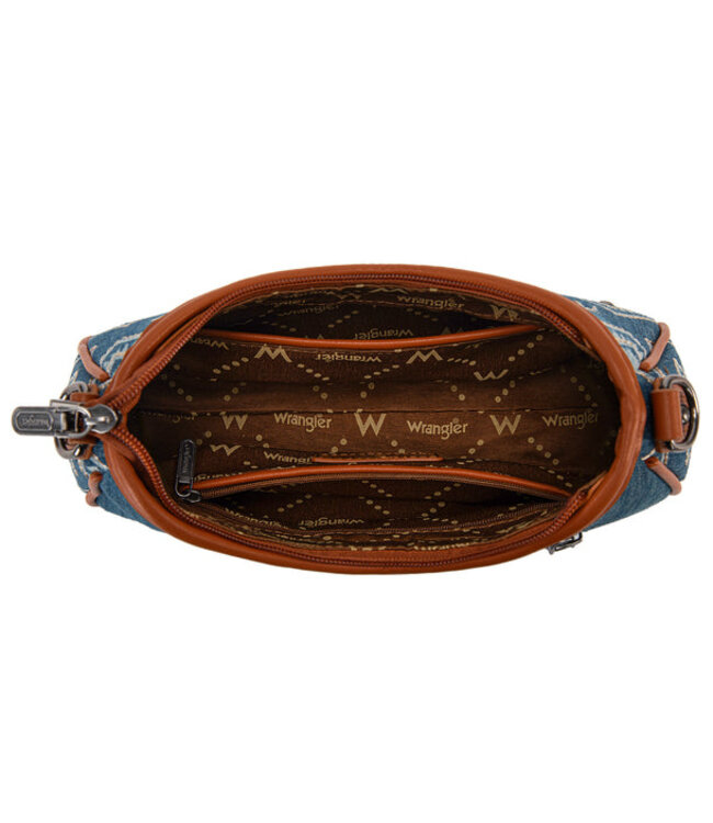 Wrangler Aztec Studded Denim Shoulder Bag With Mini Pouch WG435-8182