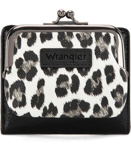 Wrangler Western Leopard Print Small Bi-Fold w/Kiss Clasp Coin Purse WG366-W116