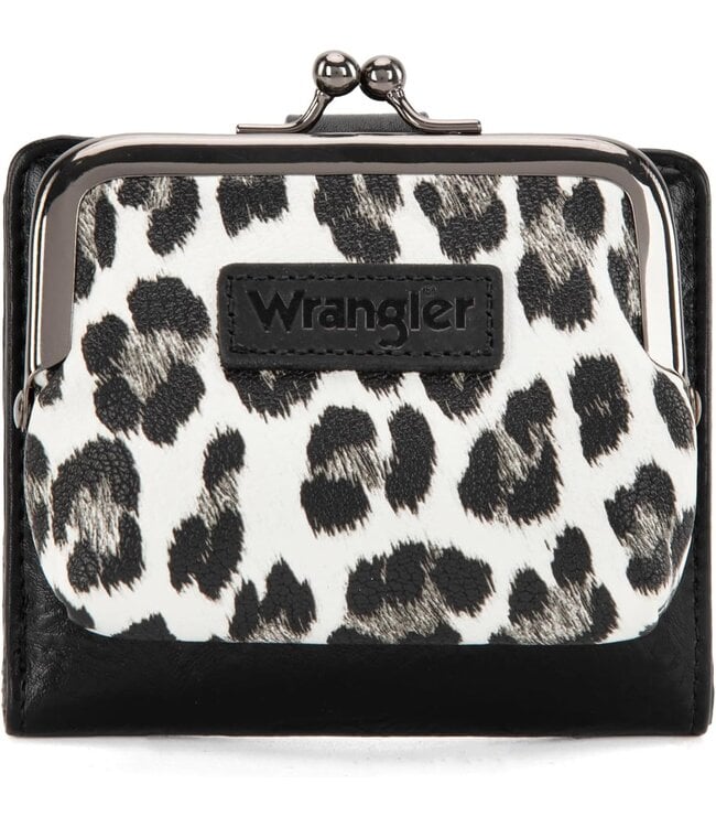 Wrangler Western Leopard Print Small Bi-Fold w/Kiss Clasp Coin Purse WG366-W116