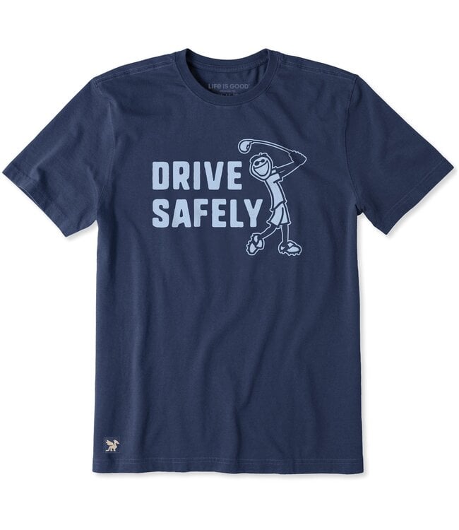 Life Is Good Men's Drive Safely Jake Short Sleeve Crusher Tee 160910