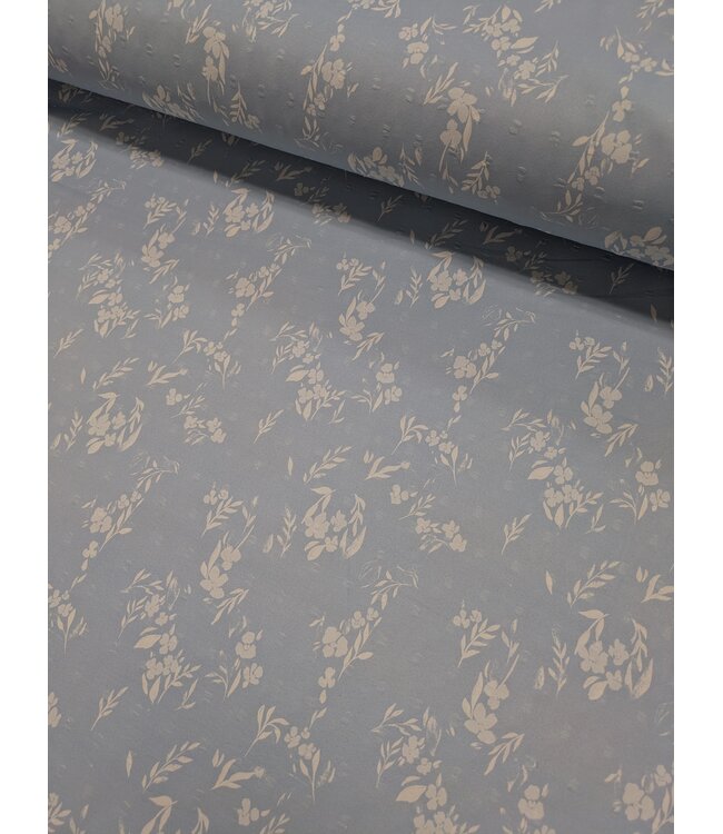 CA Blue Floral Poly Swiss Dot23086-72177