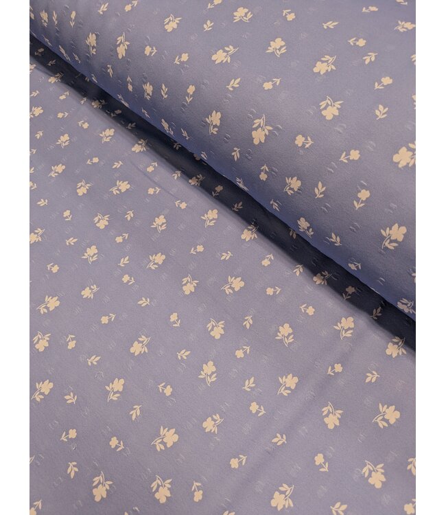 YD CA Light Blue Floral Poly Swiss Dot23010-72186