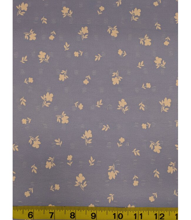 YD CA Light Blue Floral Poly Swiss Dot23010-72186