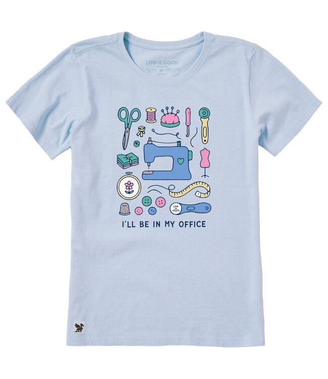 Life Is Good Women's I'll Be In My Office Sewing Short-Sleeve Crusher Tee 185723