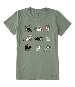 Life Is Good Women's Cat Grid Short-Sleeve Crusher Tee 132978
