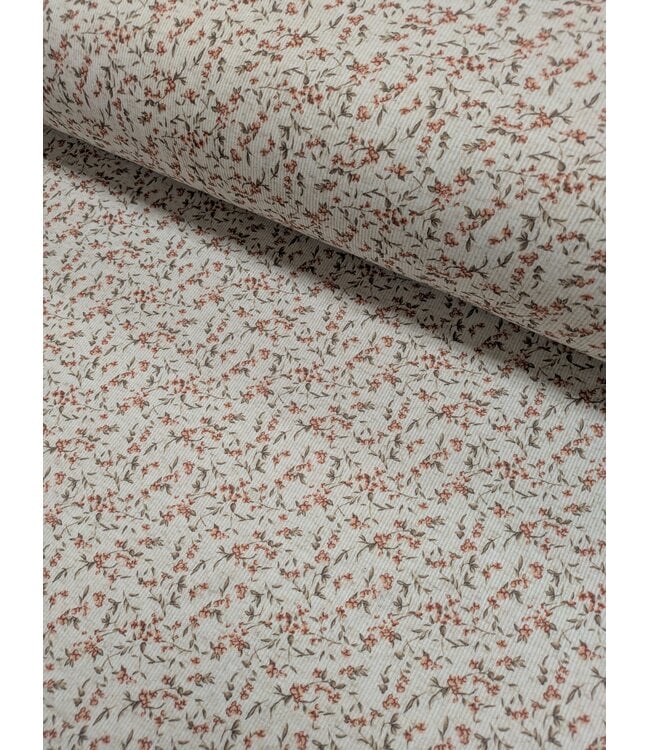 YD  573617-AT  Poly Linen Rib Knit Print Apricot