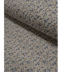 YD  573617-MB  Poly Linen Rib Knit Print Med Blue