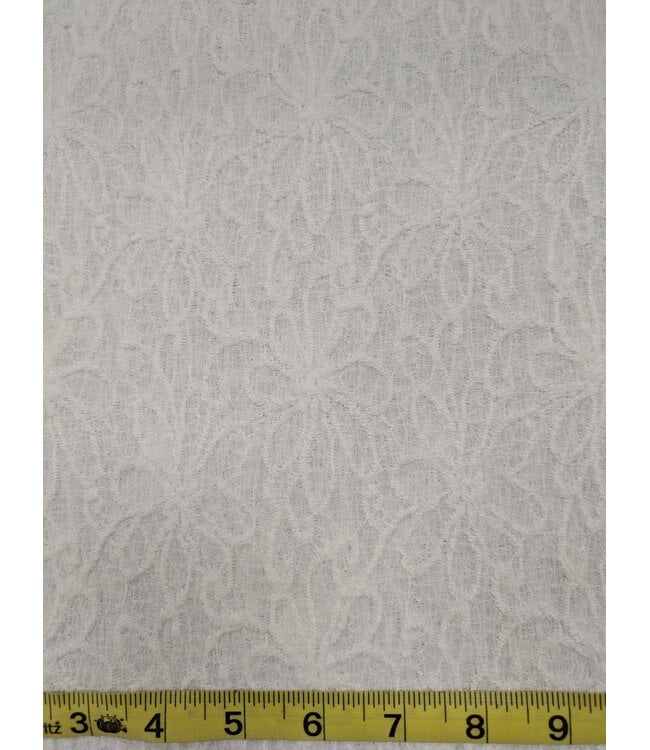 YD 145473 Jacquard Flower Solid Knit EK 60013 Snow White #3