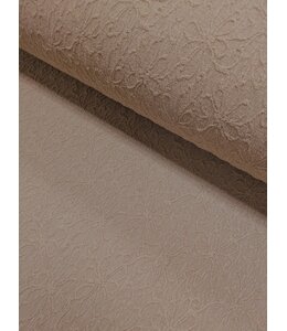 Mook Fabrics YD 145474 Jacquard Flower Solid Knit EK 60013  Taupe #4