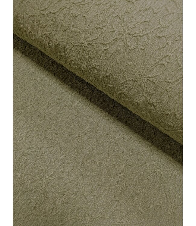 YD 145472 Jacquard Flower Solid Knit EK 60013 Sage 1