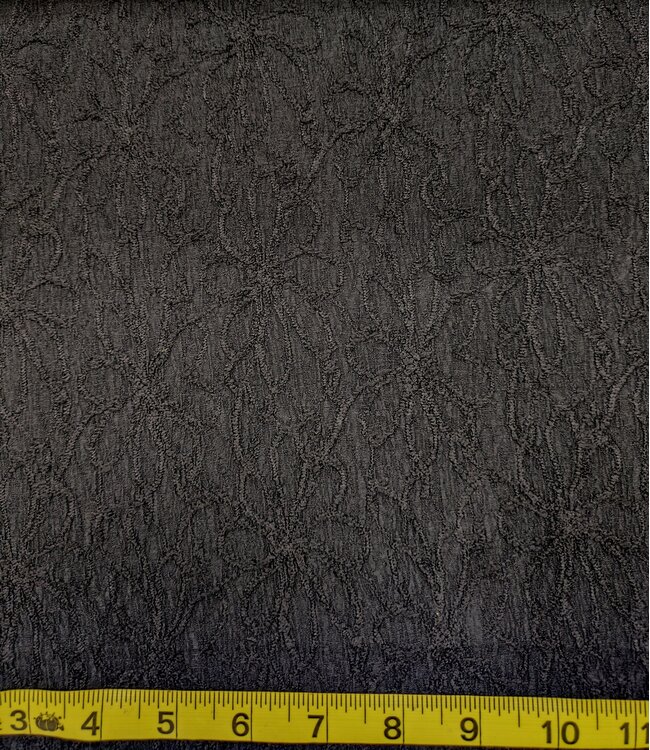 YD 145470 Jacquard Flower Solid Knit EK 60013 Black #2