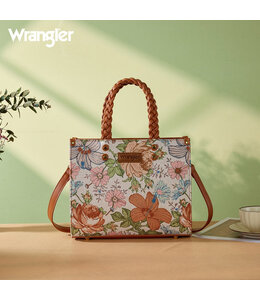 Wrangler Floral Print Braided Tote Bag WG438-8120