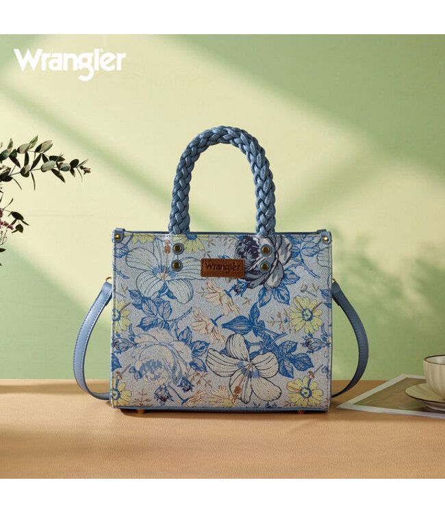 Wrangler Floral Print Braided Tote Bag WG438-8120