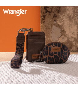 Wrangler Leopard Print Dual Pouch Wristlet WG296-W0051