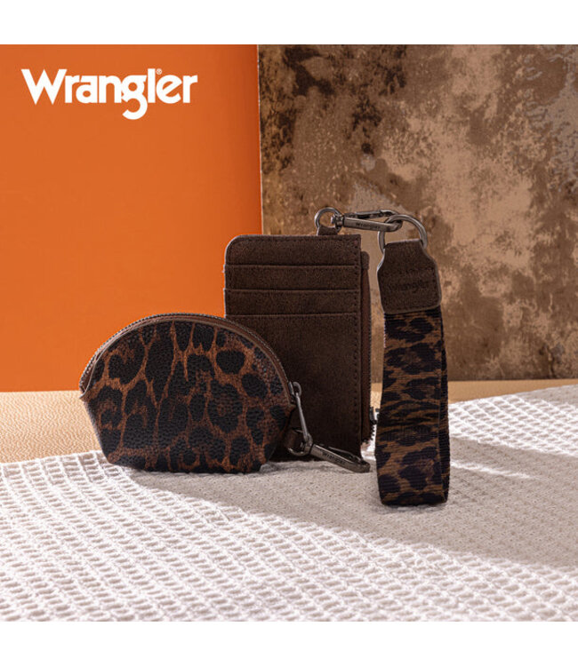 Wrangler Leopard Print Dual Pouch Wristlet WG296-W0051