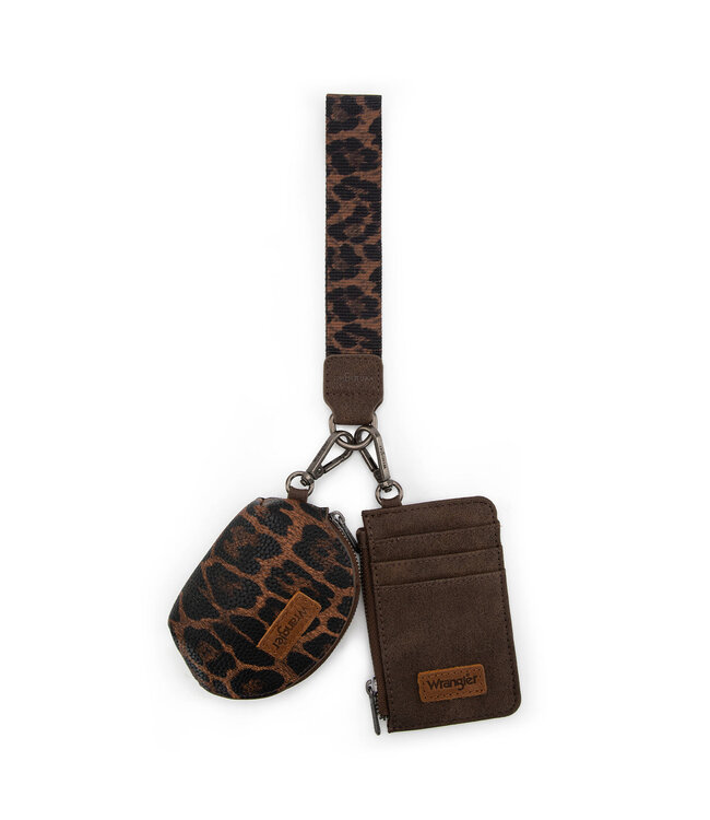 Wrangler Leopard Print Dual Pouch Wristlet WG296-W0051