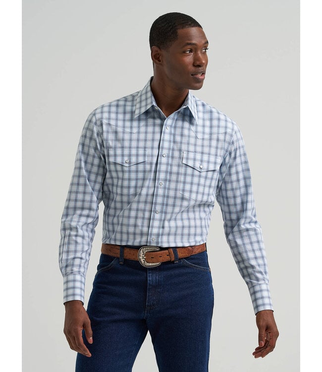 Wrangler Men's Wrinkle Resist Long-Sleeve Western Snap Plaid Shirt  112381654