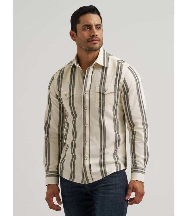 Wrangler Men's Retro Premium Stripe Western Snap Shirt 112381538