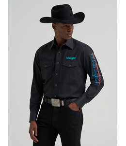 Wrangler Men's Logo Long-Sleeve Western Snap Shirt  112381987