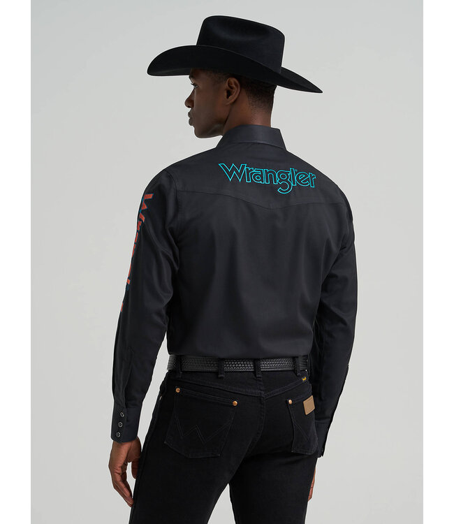 Wrangler Men's Logo Long-Sleeve Western Snap Shirt  112381987
