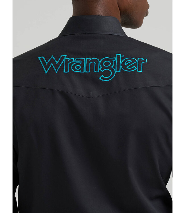 Wrangler Men's Logo Long-Sleeve Western Snap Shirt  112381987