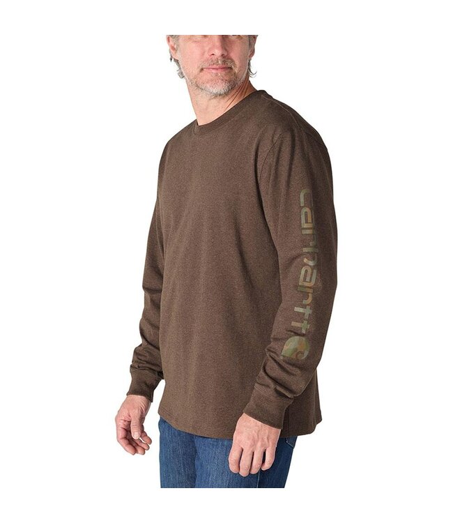 Carhartt Men's Loose Fit Heavyweight Long-Sleeve Logo Sleeve Graphic T-Shirt K231
