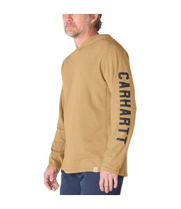 Carhartt Men's Force Relaxed Fit Midweight Long-Sleeve Logo Graphic Hooded T-shirt 106654