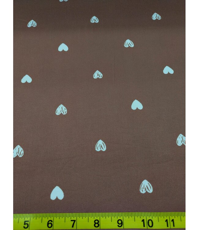 * Exclusive Design* YD FT202605140 Chocolate Hearts Single Brushed Poly
