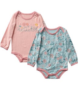 Carhartt Girl's Long-Sleeve Floral Print Bodysuit 2pc Set CG9983