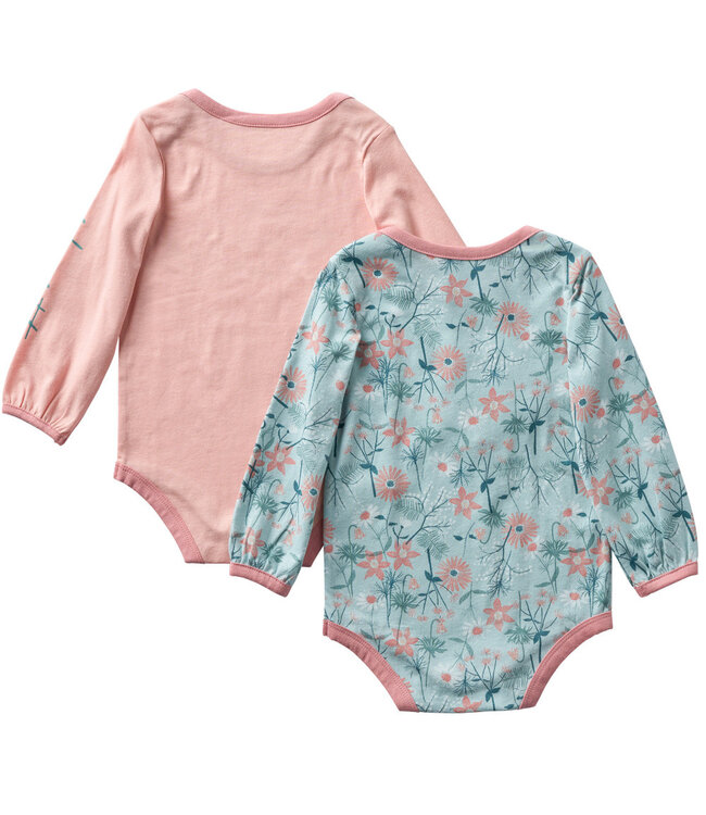 Carhartt Girl's Long-Sleeve Floral Print Bodysuit 2pc Set CG9983