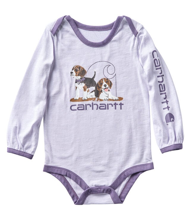Carhartt Girl's Long-Sleeve Puppies Bodysuit CA7227