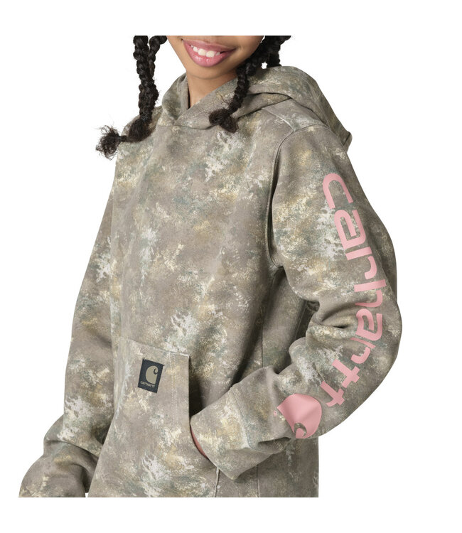 Carhartt Girl's Long-Sleeve Faded Camo Logo Sweatshirt CA7242