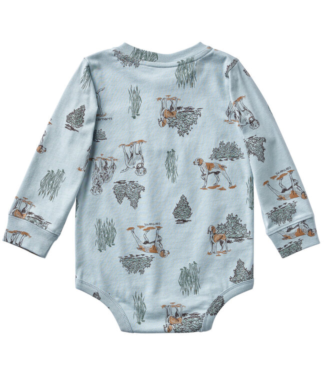 Carhartt Boy's Long-Sleeve Printed Henley Bodysuit CA6864