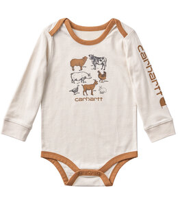 Carhartt Boy's Long-Sleeve Farm Animals Bodysuit CA6854