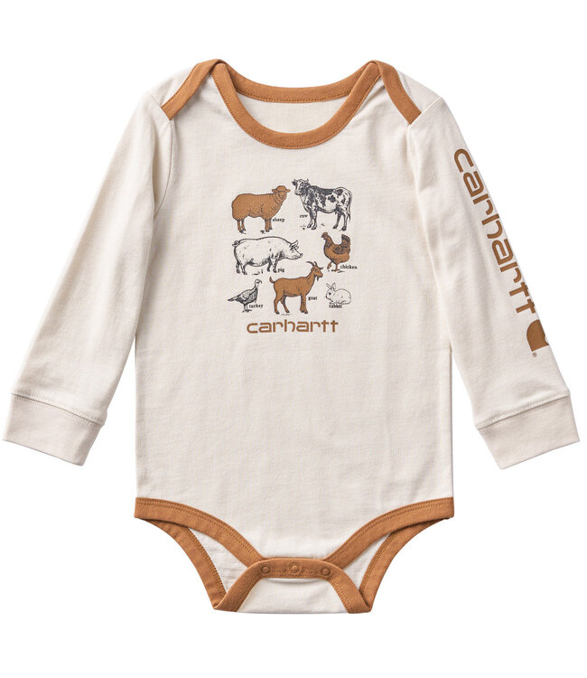 Carhartt Boy's Long-Sleeve Farm Animals Bodysuit CA6854