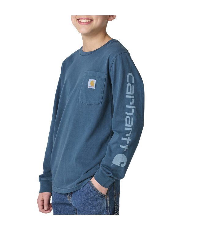 Carhartt Boy's Long-Sleeve Garment Dye Pocket T-Shirt CA6885