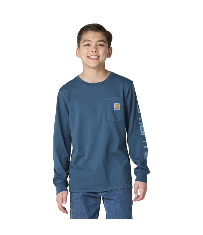 Carhartt Boy's Long-Sleeve Garment Dye Pocket T-Shirt CA6885