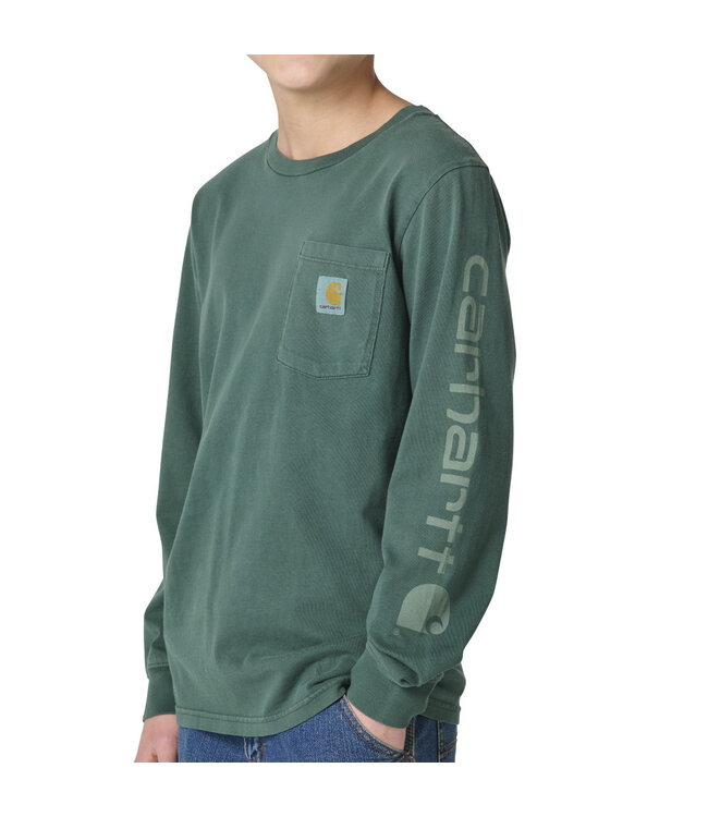 Carhartt Boy's Long-Sleeve Garment Dye Pocket T-Shirt CA6885