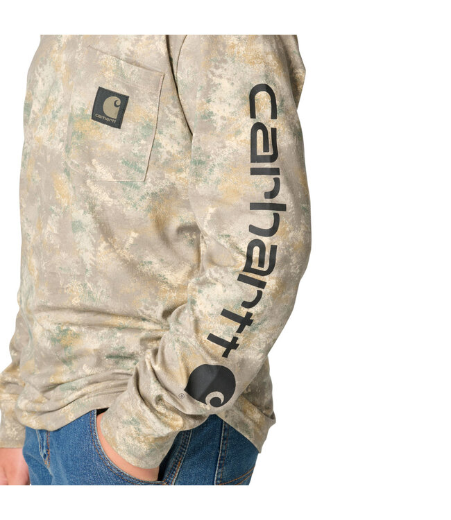 Carhartt Boy's Long-Sleeve Faded Camo Pocket T-Shirt CA6925