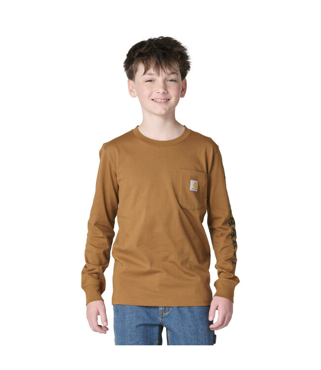 Carhartt Boy's Long-Sleeve Duck Pocket T-Shirt CA6893