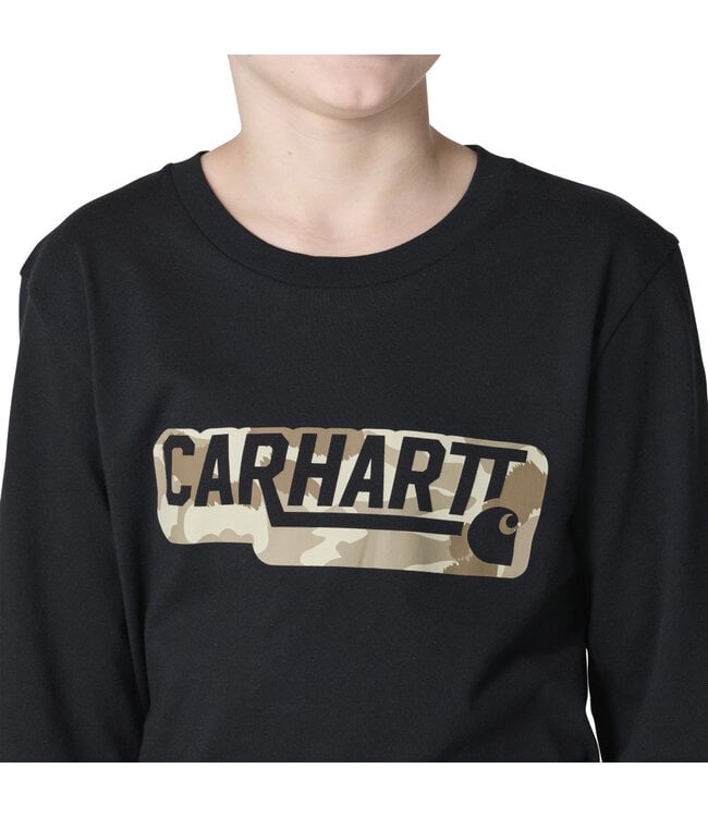 Carhartt Boy's Long-Sleeve Camo Logo T-Shirt CA6886