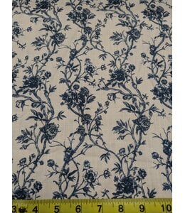 YD 042624-Dark Blue Rayon/Linen Print