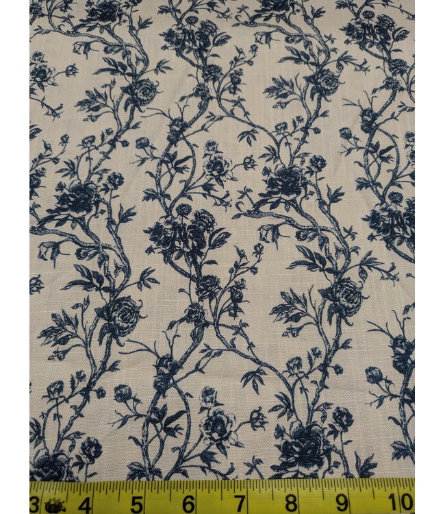 YD 042624-Dark Blue Rayon/Linen Print