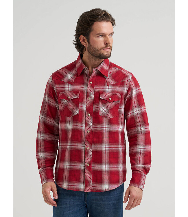 Wrangler Men's Retro Long-Sleeve Flannel Western Snap Plaid Shirt 112381934
